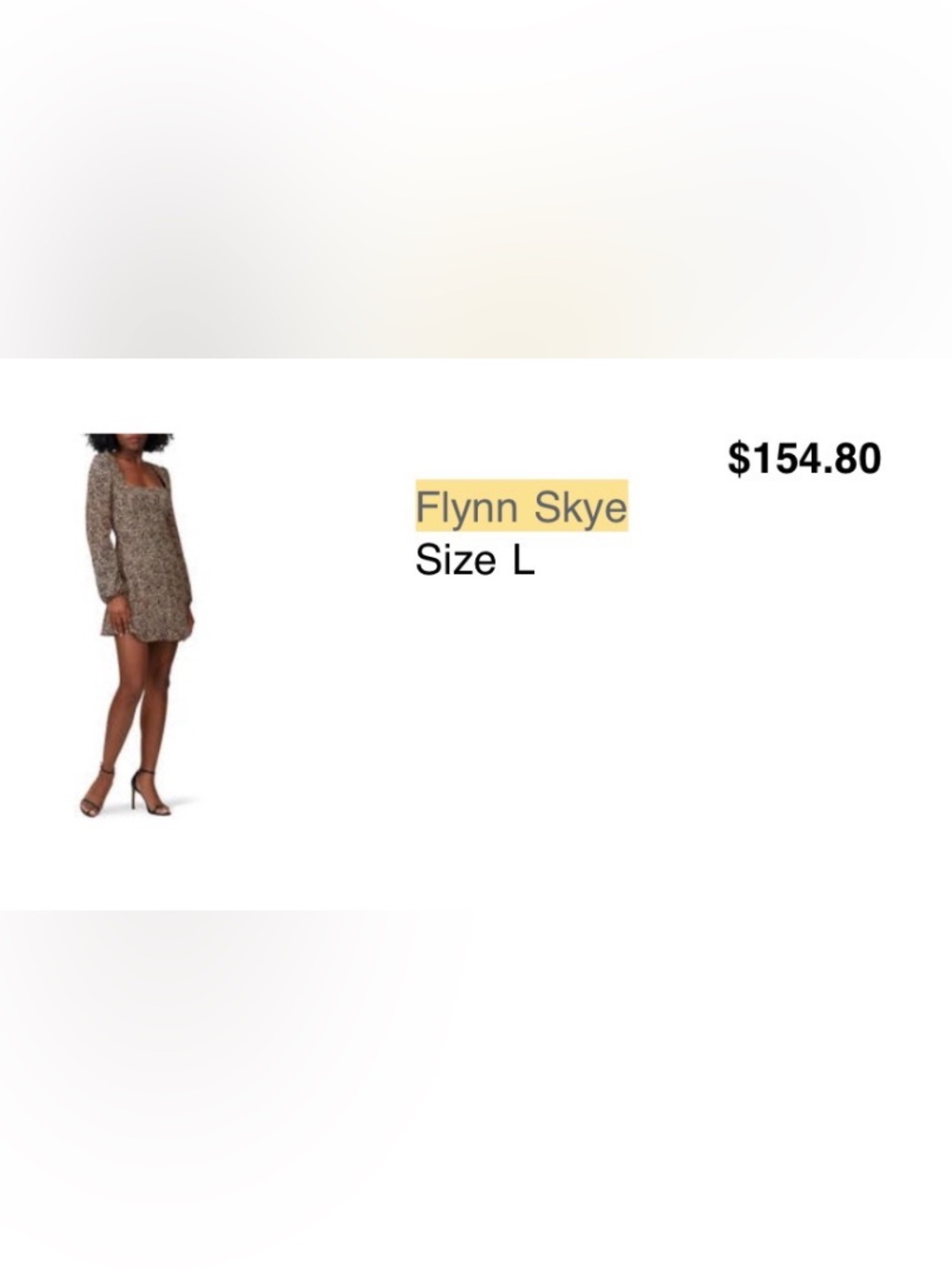Flynn Sky long sleeve dress in size L